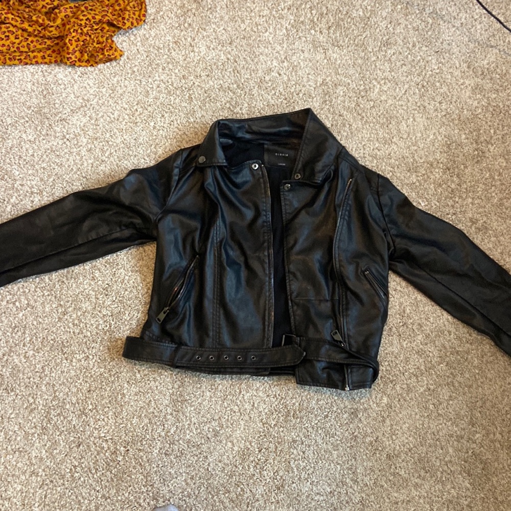 Black leather jacket